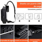 Mochila Antirrobo Premium con Puerto USB 🔒⚡ | Bolso Cruzado Impermeable con Múltiples Compartimentos, Diseño Ergonómico y Carga para Celular 📱