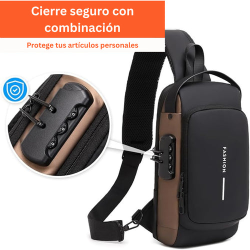 Mochila Antirrobo Premium con Puerto USB 🔒⚡ | Bolso Cruzado Impermeable con Múltiples Compartimentos, Diseño Ergonómico y Carga para Celular 📱