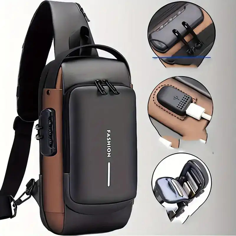 Mochila Antirrobo Premium con Puerto USB 🔒⚡ | Bolso Cruzado Impermeable con Múltiples Compartimentos, Diseño Ergonómico y Carga para Celular 📱