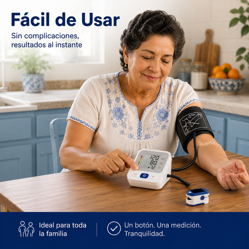 🫀❤️ Kit VitalCare® - Tensiómetro Digital de Brazo + Oxímetro de Pulso, Control de Presión Arterial y Saturación de Oxígeno, Resultados en Segundos, Para Toda la Familia 🏠💙✅
