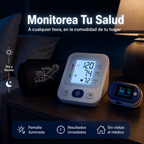 🫀❤️ Kit VitalCare® - Tensiómetro Digital de Brazo + Oxímetro de Pulso, Control de Presión Arterial y Saturación de Oxígeno, Resultados en Segundos, Para Toda la Familia 🏠💙✅