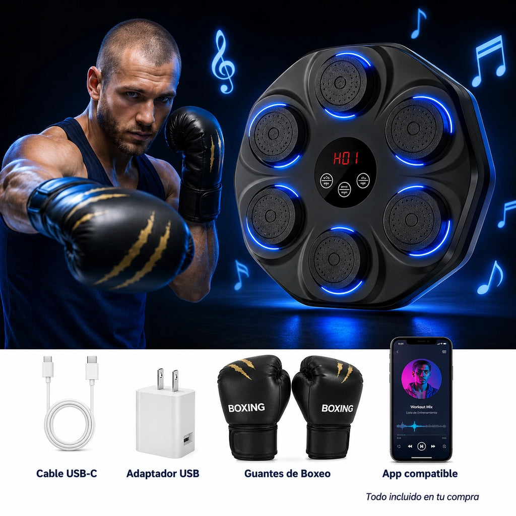 Máquina de Golpeo Interactiva con Música 🥊🔊 | Entrenador de Box para Casa con Luces y Ritmo