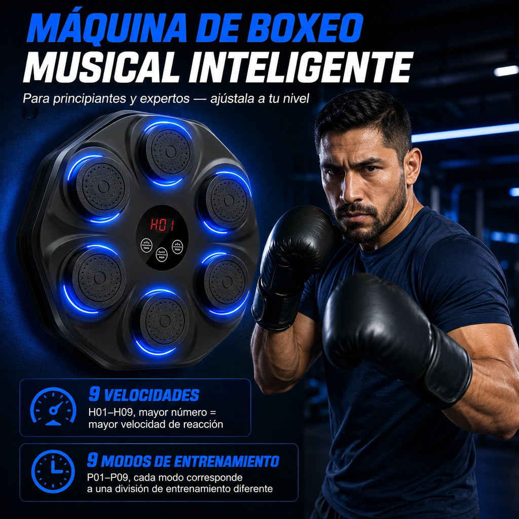 Máquina de Golpeo Interactiva con Música 🥊🔊 | Entrenador de Box para Casa con Luces y Ritmo