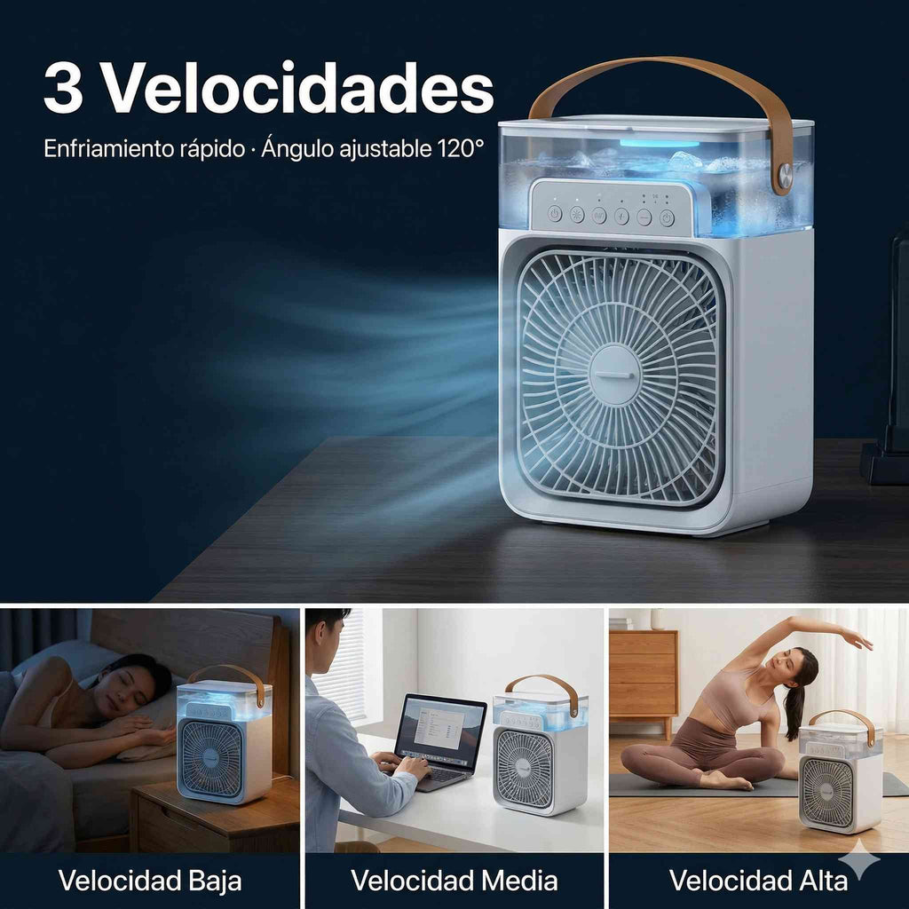 💨CoolAir™ Enfriador de Aire Portátil con Agua y Hielo - Alivio inmediato contra el calor ❄️