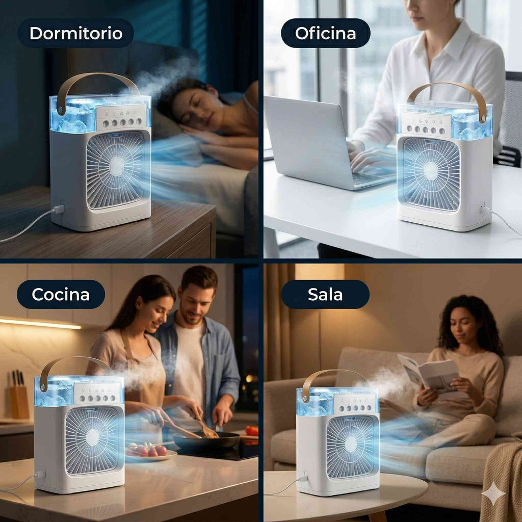 💨CoolAir™ Enfriador de Aire Portátil con Agua y Hielo - Alivio inmediato contra el calor ❄️