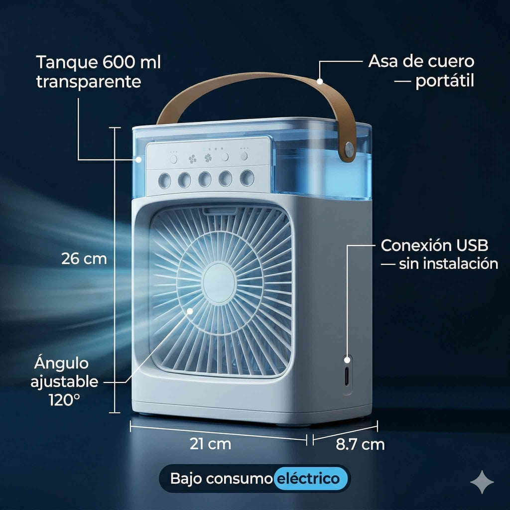 💨CoolAir™ Enfriador de Aire Portátil con Agua y Hielo - Alivio inmediato contra el calor ❄️